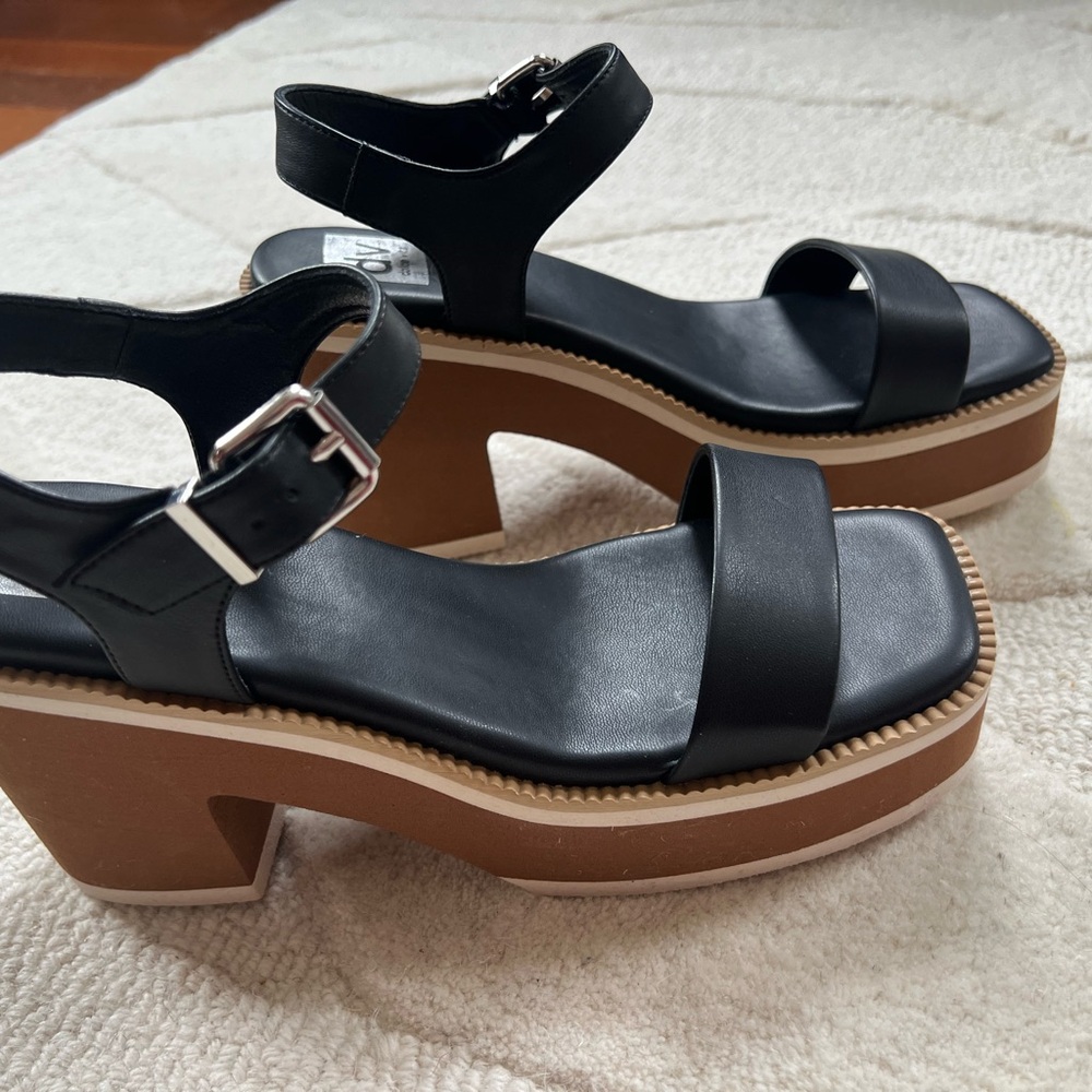 Dolce Vita Nelson Black and Brown Platform Sandals - Picture 6 of 11